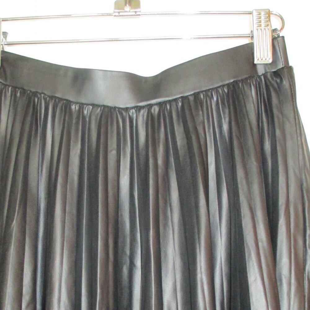 Pull&Bear Faux Leather Long Black Skirt Elastic Waist - Size US M